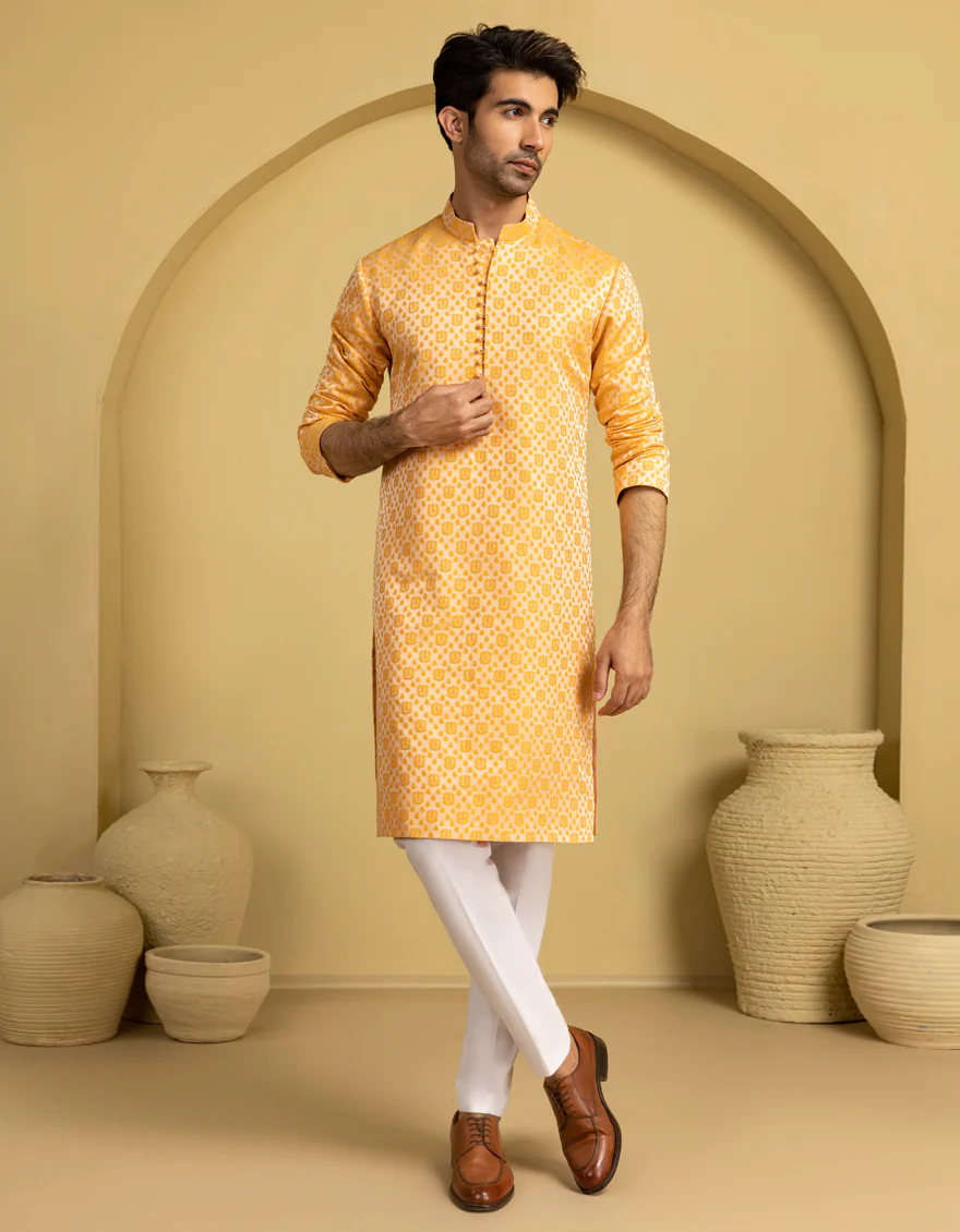 ORANGE BLENDED SPECIAL KURTA | JJK-SP-A-48208/S25/J