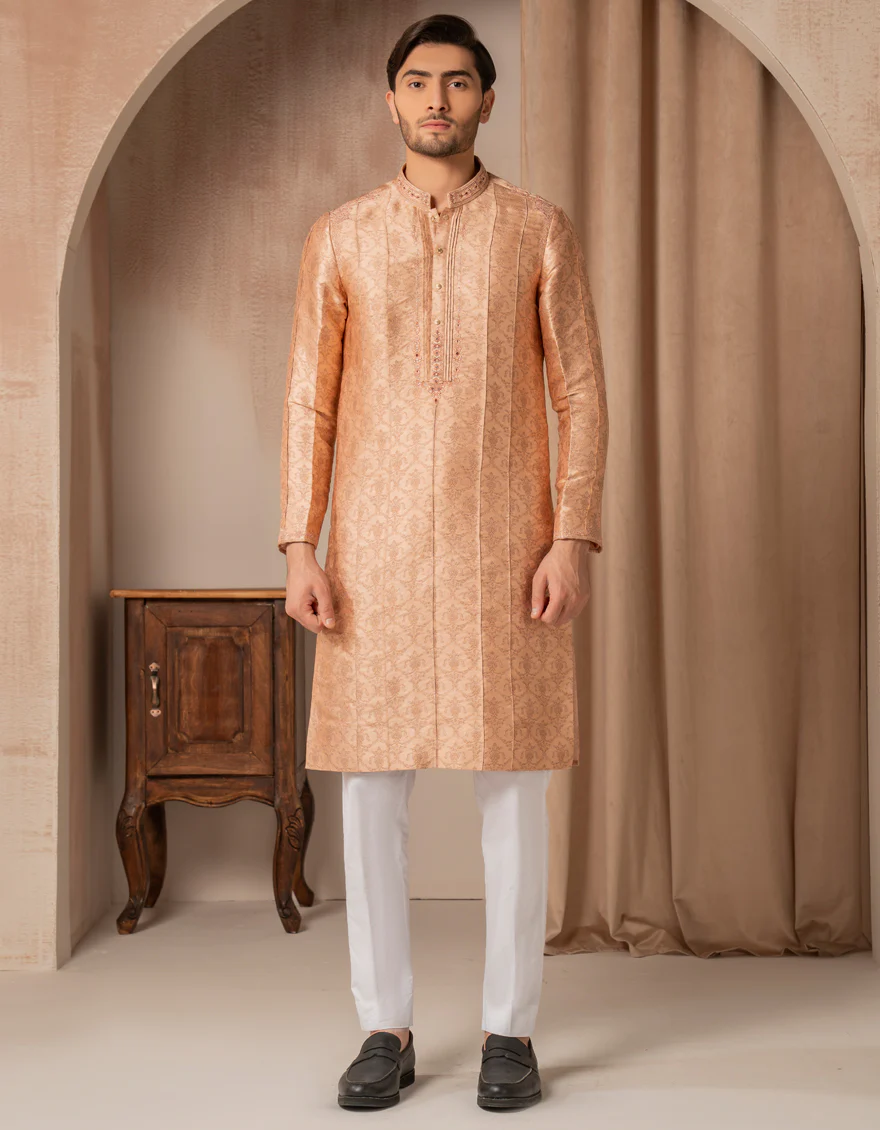 ORANGE BLENDED SPECIAL KURTA | JJK-SP-A-48234/S25/JJ9961-FL