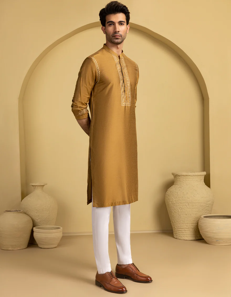 GOLDEN BLENDED SPECIAL KURTA | JJK-SP-A-50087/S25/J