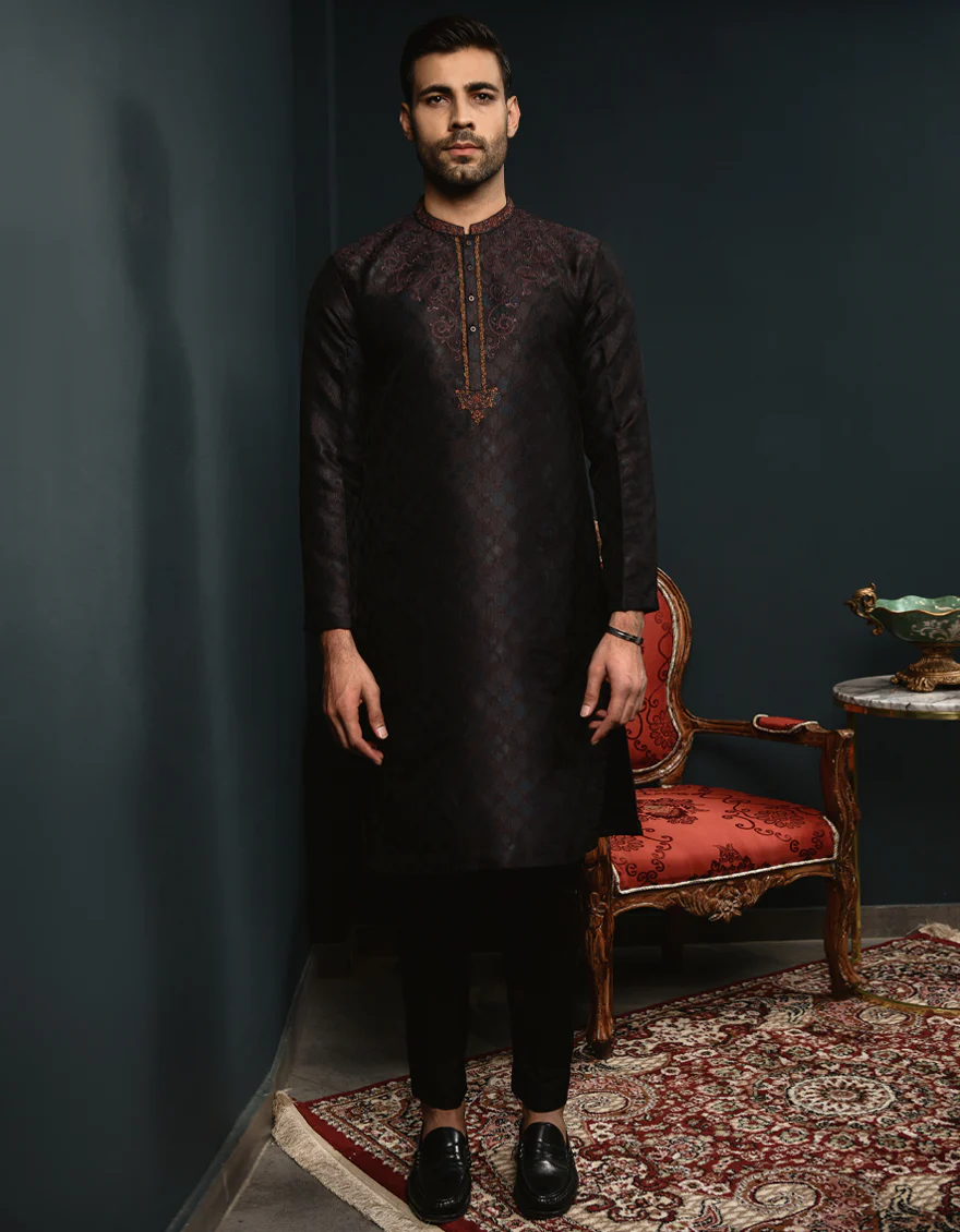 NAVY BLUE KURTA | JJK-SP-A-US-44320/S23/JJ1073-FL
