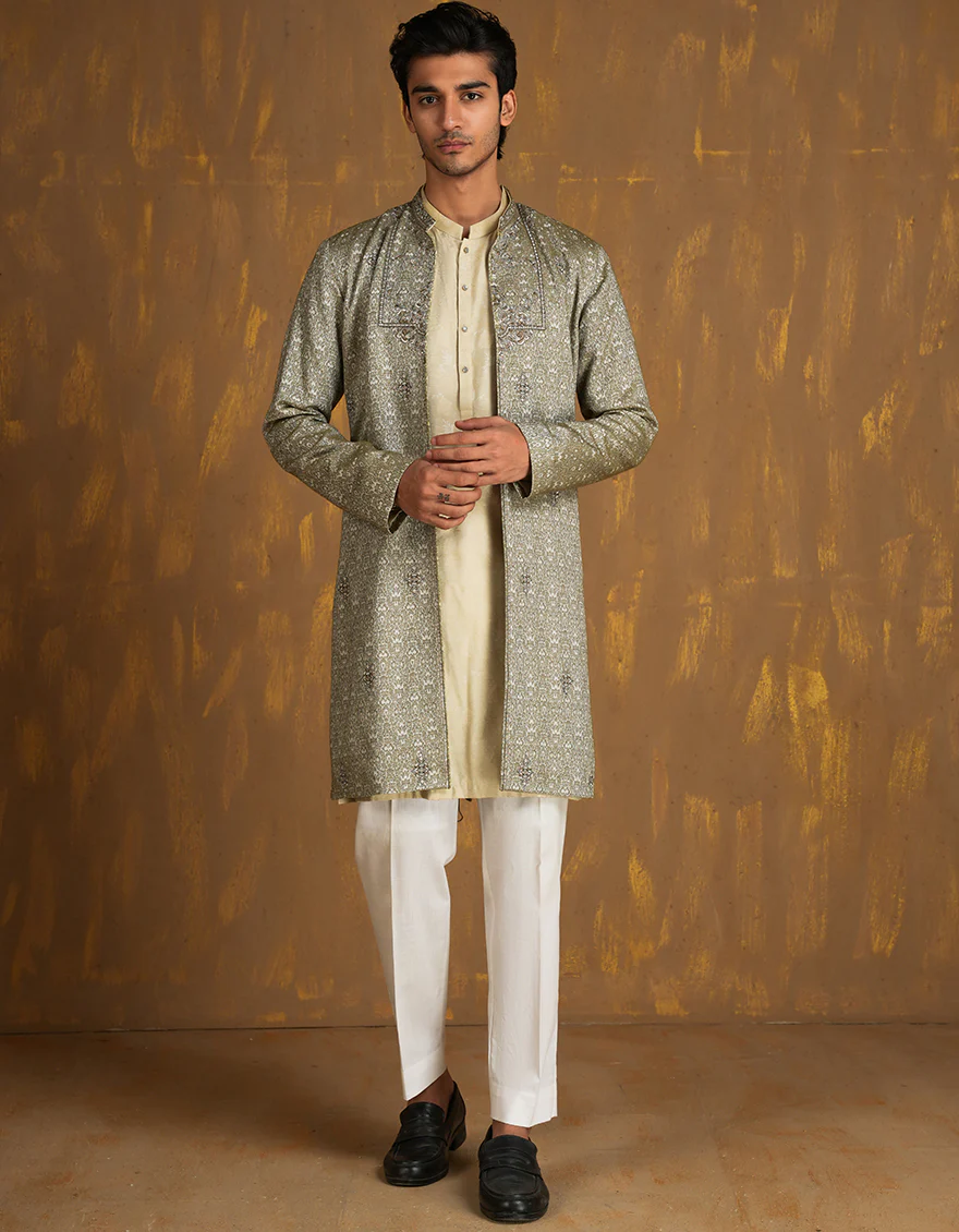 GREEN BLENDED KURTA | JJK-SP-INR-A-45513/A24/JJ9512-FL