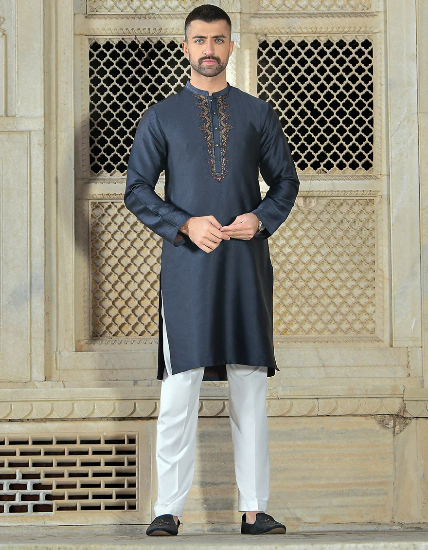 DARK NAVY KURTA | JJK-SP-US-42329/S21/JJ8135-FL