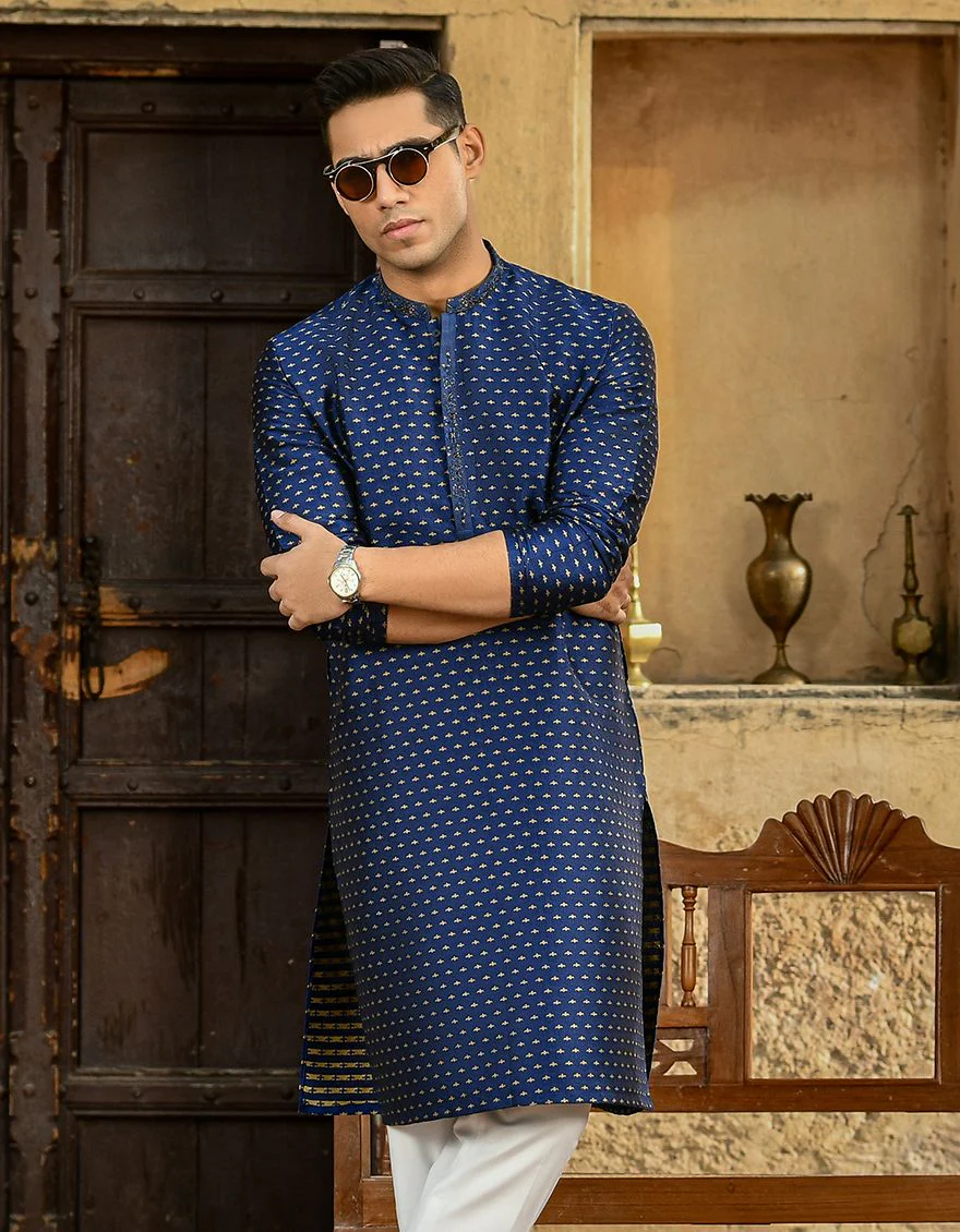 NAVY BLUE SPECIAL KURTA | JJK-SP-US-43035/S22/JJ8023-FL