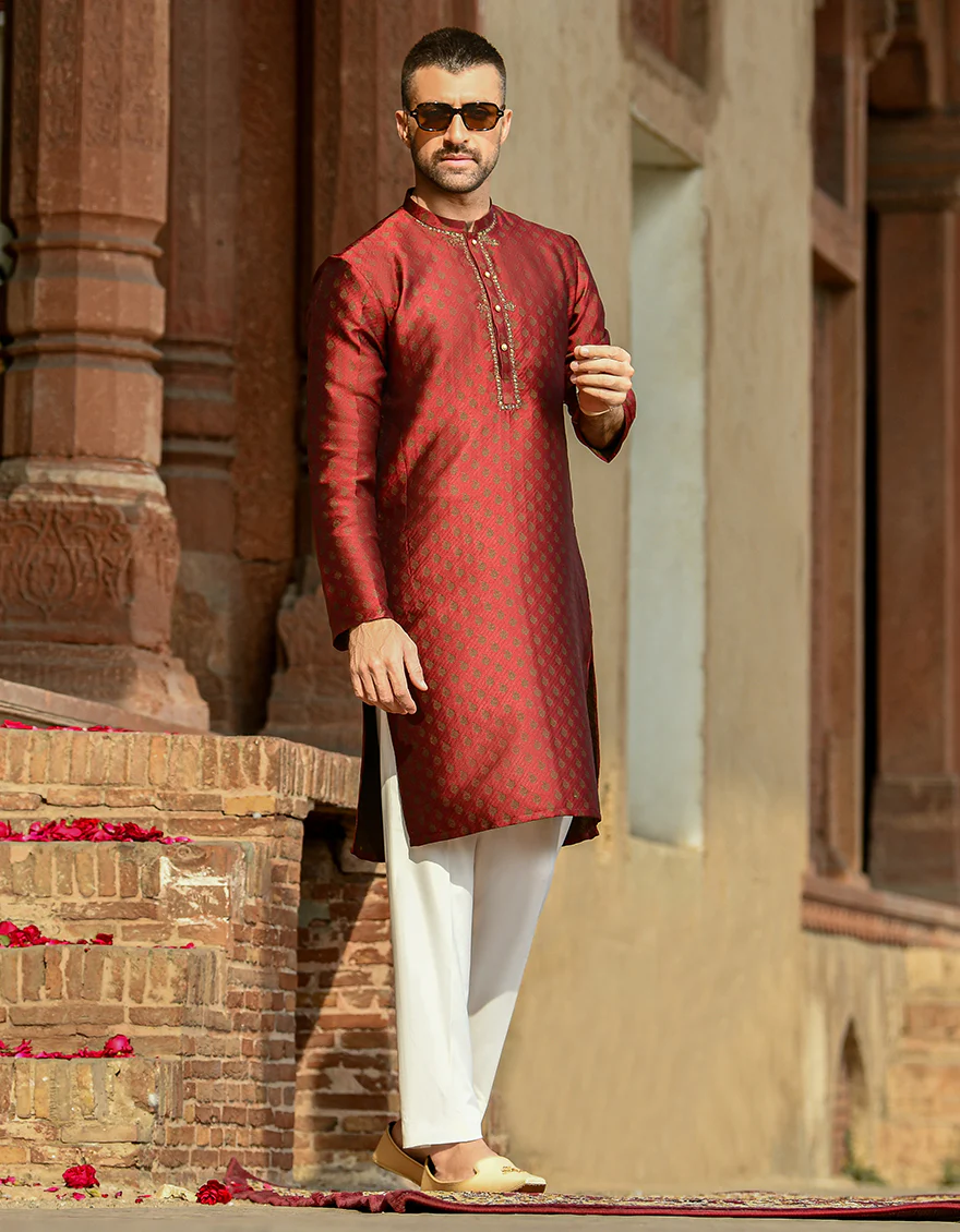 MAROON KURTA | JJK-SP-US-43062/S21/JJ8138-FL