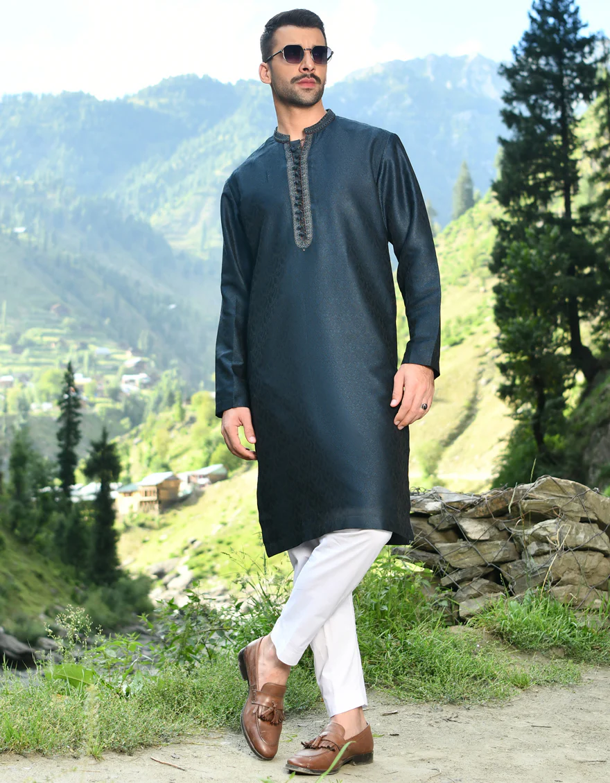 DARK TEAL KURTA | JJK-SP-US-44100/A22/JJ6999-FL