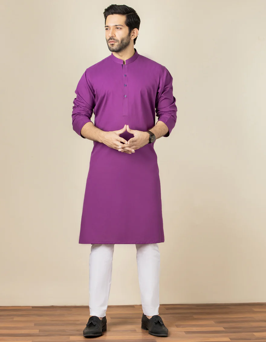 PURPLE COTTON KURTA | JJK-US-40309/A22/JJ6870-PN