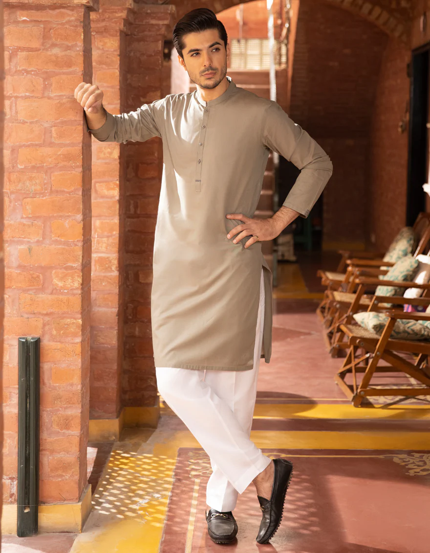 OLIVE GREEN COTTON KURTA | JJK-US-44015/A22/JJ7574-CL