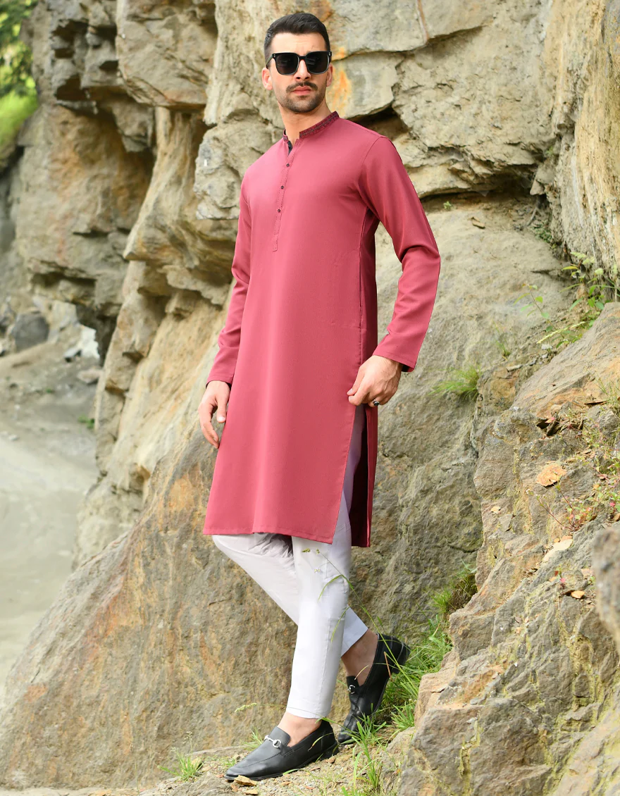 MAROON BLENDED KURTA | JJK-US-45076/A22/JJ8689-SF