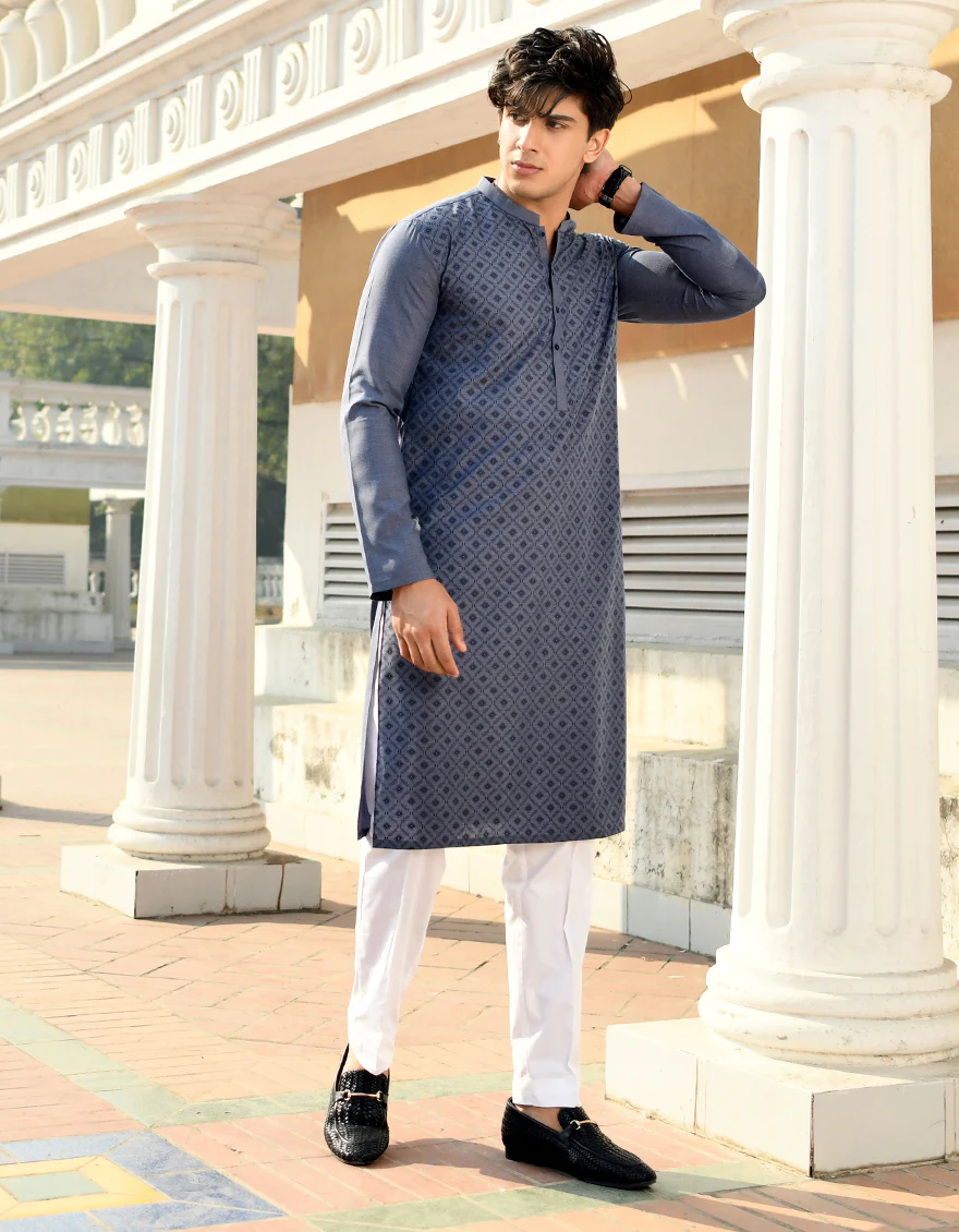 PURPLE BLENDED KURTA | JJK-US-45149/A23/JJ8815-PN