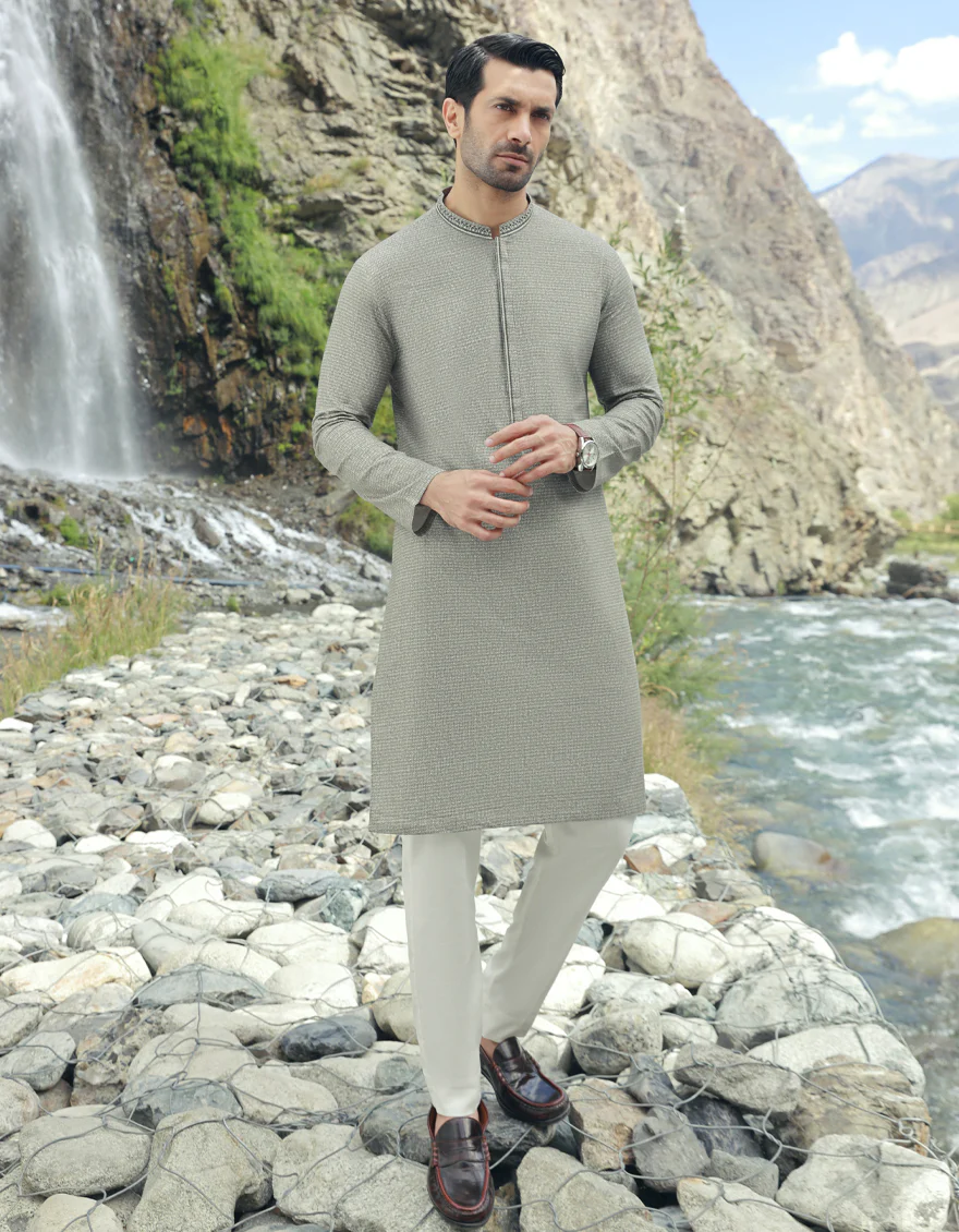 STONE GREY KURTA | JJK-W-US-32842/S23/JJ8673-SF