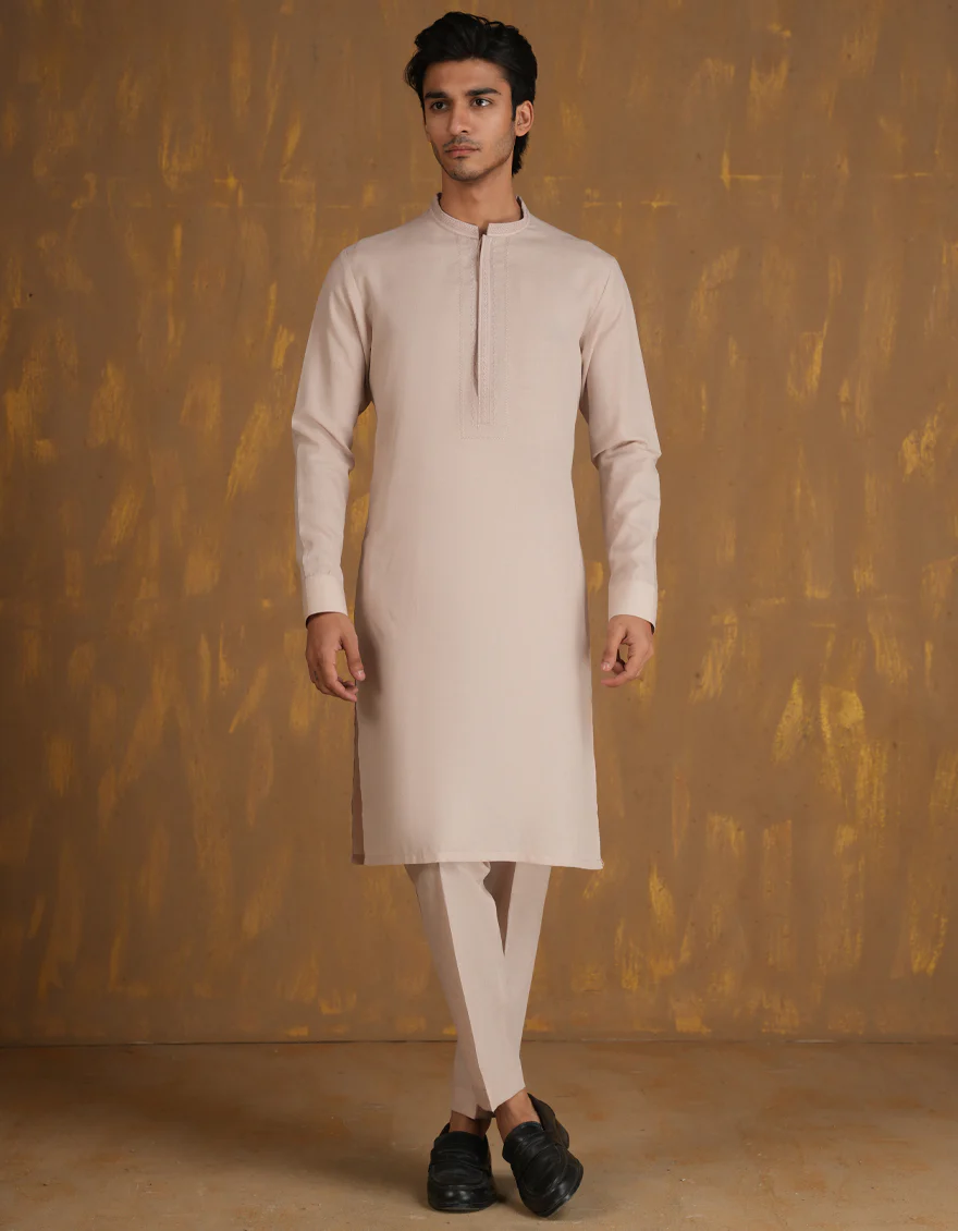 DULL PINK BLENDED KURTA TROUSERS | JJKP-A-33083/S24/JJ8787-SF
