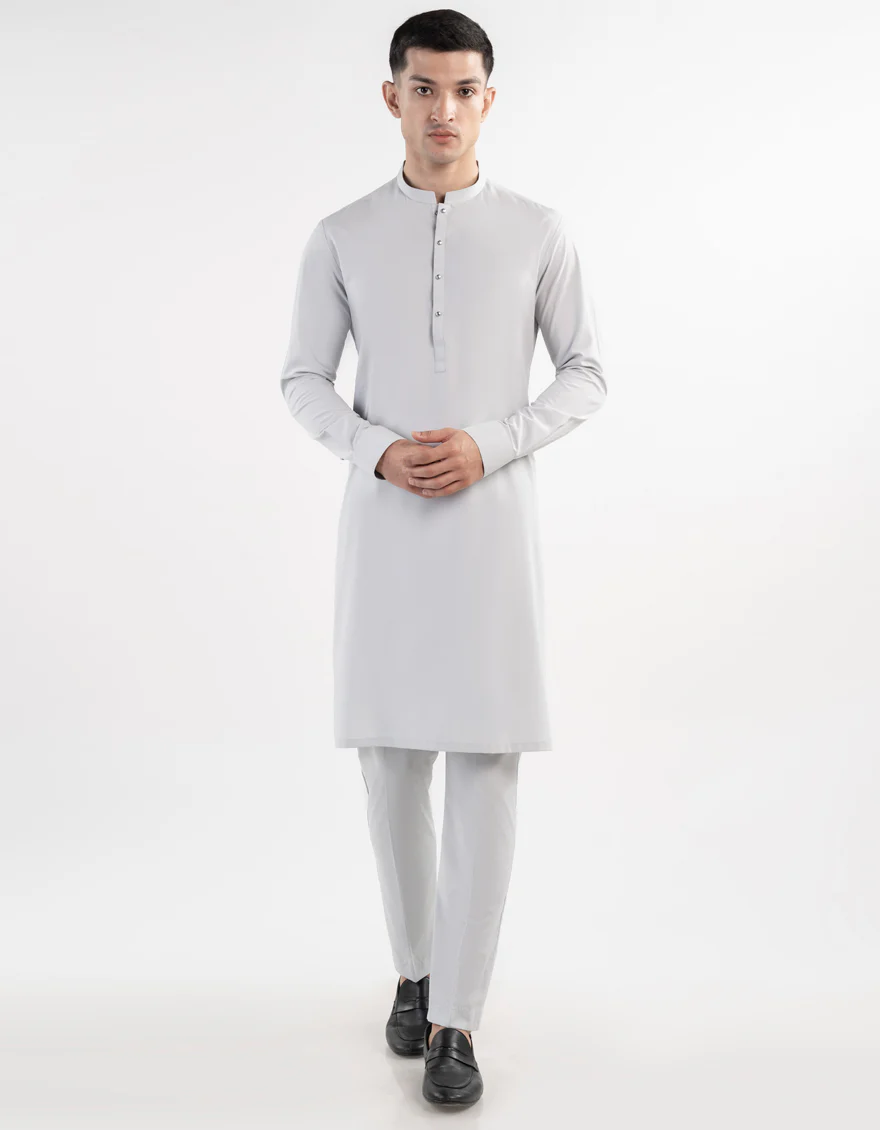 SMOKE GREY BLENDED KURTA TROUSERS | JJKP-A-33122/S24/JJ9269-PN