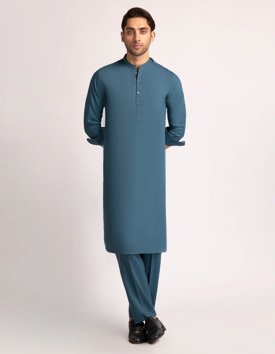 SEA GREEN BLENDED KURTA TROUSERS | JJKP-A-33568/S26/JJ9821-SF