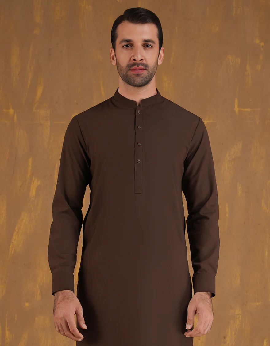 BROWN BLENDED KURTA TROUSERS | JJKP-A-47504-R1-AP/S25/JJ9773-PN - Image 2