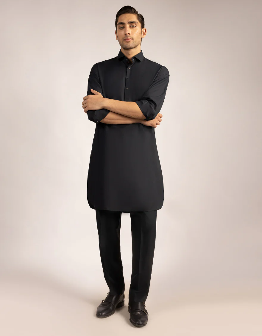 GREY BLENDED KURTA TROUSERS | JJKP-A-47513/S25/JJ9345-CL