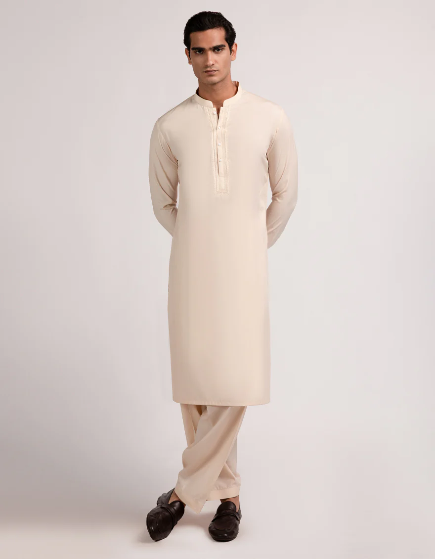 FAWN BLENDED KURTA TROUSERS | JJKP-A-50399/S25/JJ9827-FL