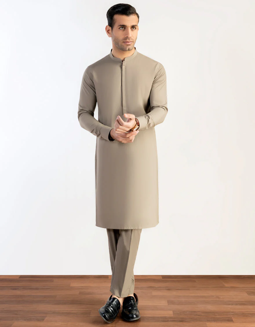 FAWN BLENDED KURTA TROUSERS | JJKP-A-US-34290/S23/JJ7673-CL