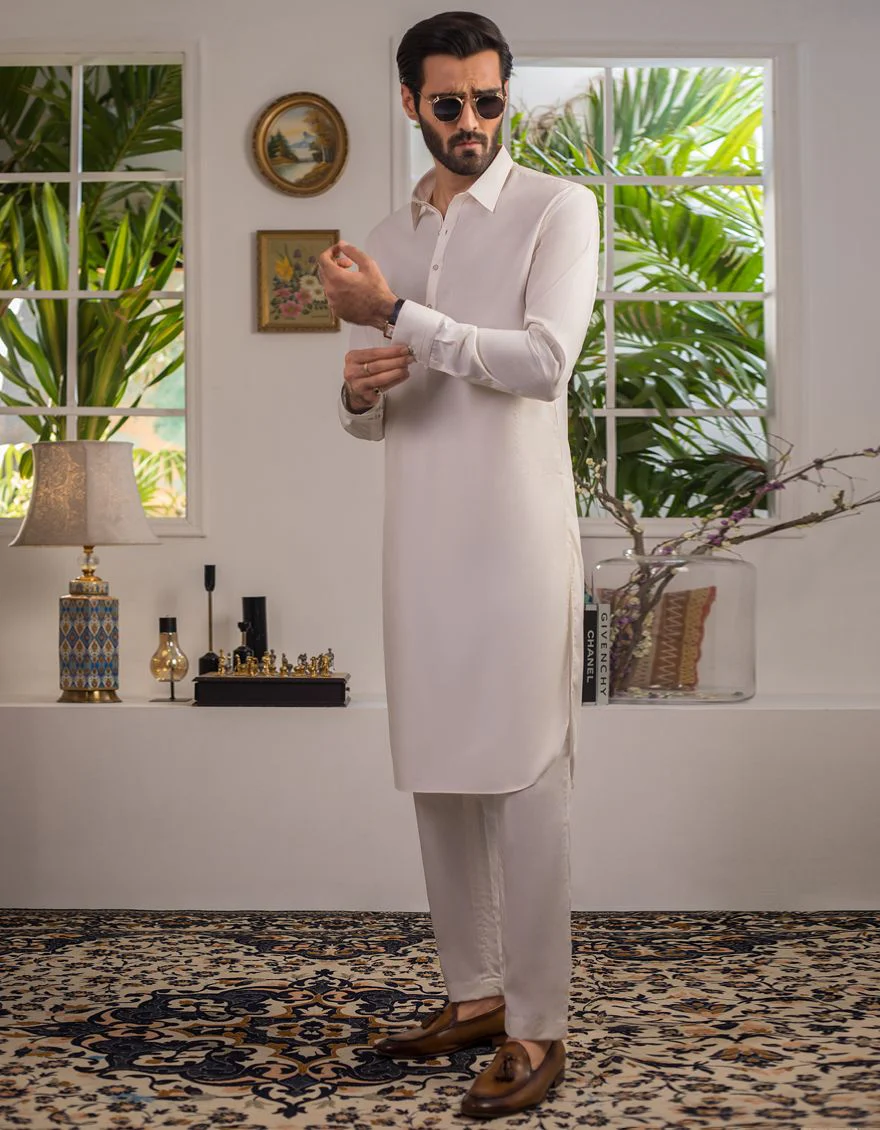 CREAM KURTA TROUSERS | JJKP-A-US-42218/S21/JJ7551-PN