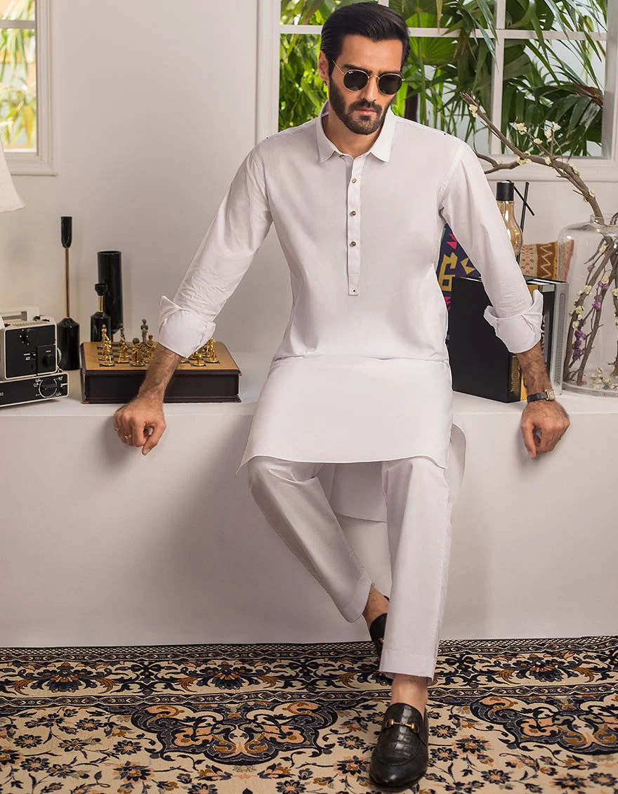 WHITE KURTA TROUSERS | JJKP-A-US-42219/S21/JJ6889-CL
