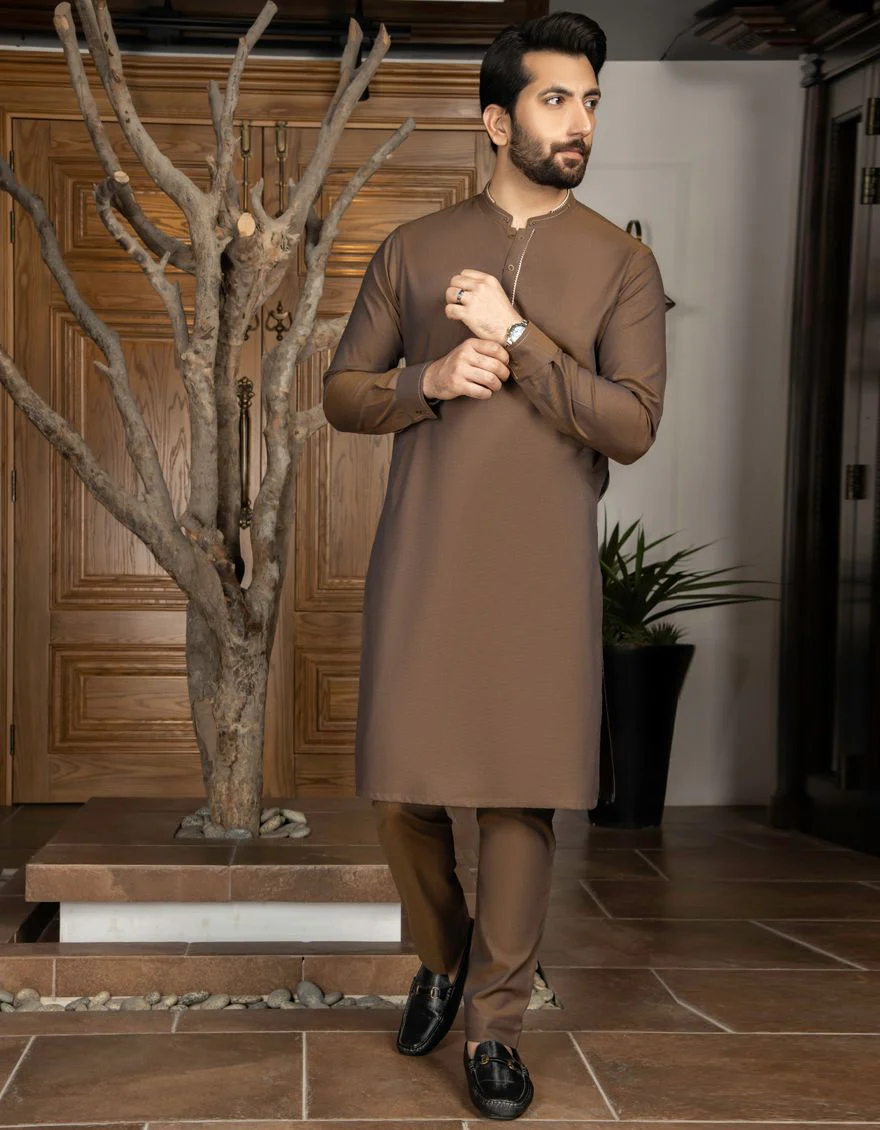 BROWN KURTA TROUSERS | JJKP-A-US-43001/S21/JJ7111-CL