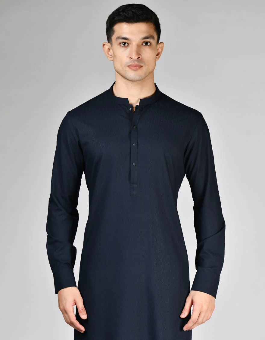 BLUE BLENDED KURTA TROUSERS | JJKP-S-47328/S24/JJ8802-PN