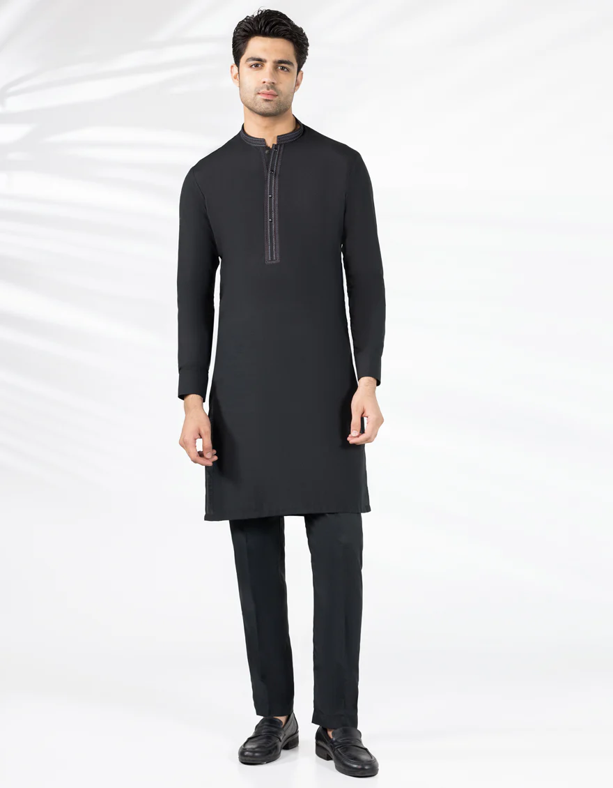 BLACK KURTA TROUSERS | JJKP-S-47488/S25/JJ9937-SF