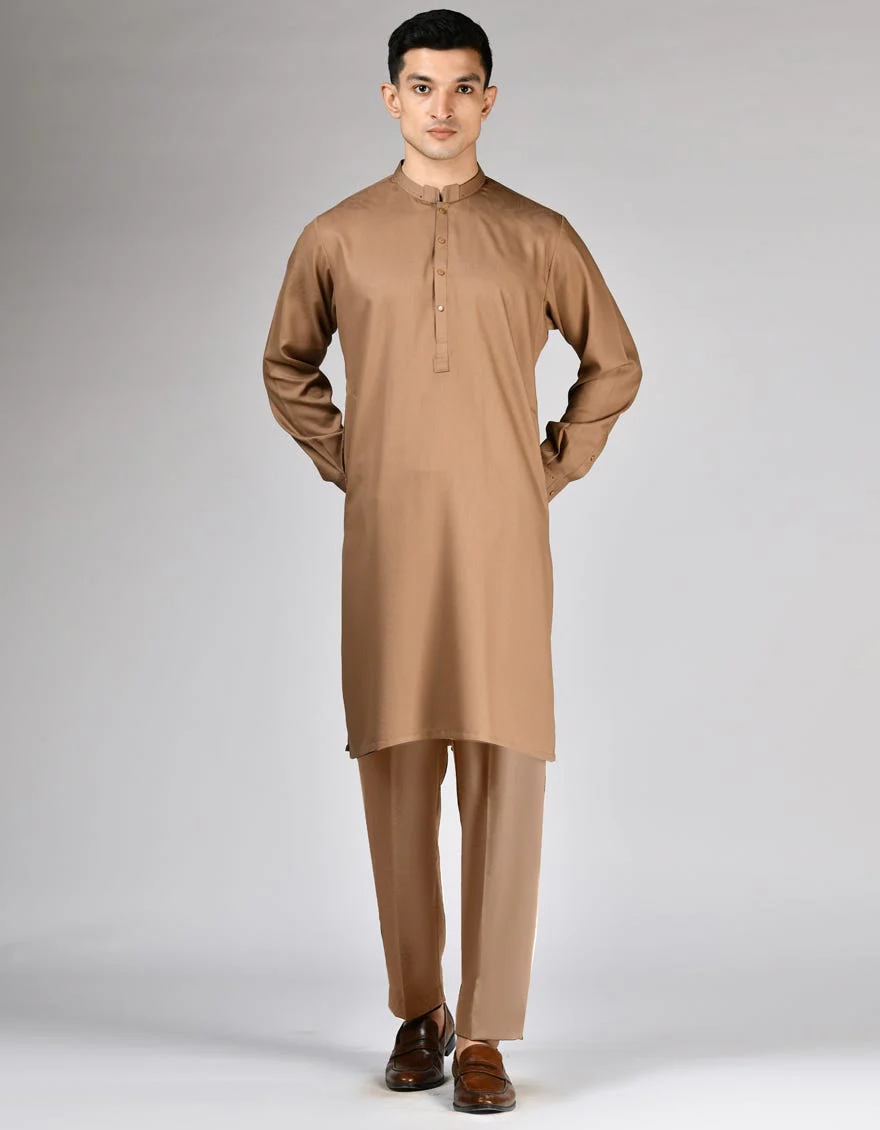 BROWN BLENDED KURTA TROUSERS | JJKP-S-91440/S24/JJ9378-PN
