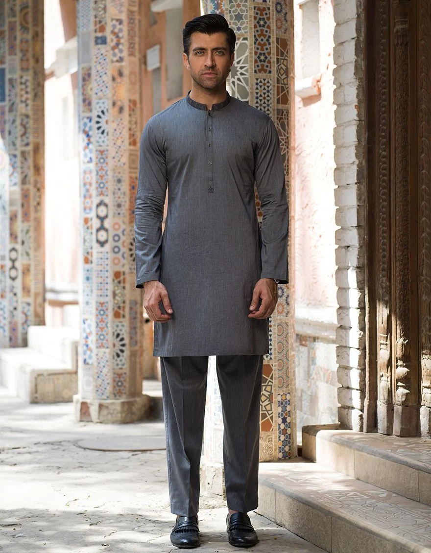 CHARCOAL GREY KURTA TROUSERS | JJKP-S-US-31180/S21/JJ7251-SF