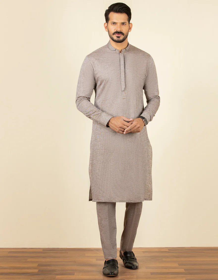 BEIGE BLENDED KURTA TROUSERS | JJKP-S-US-32608/S22/JJ7690-CL