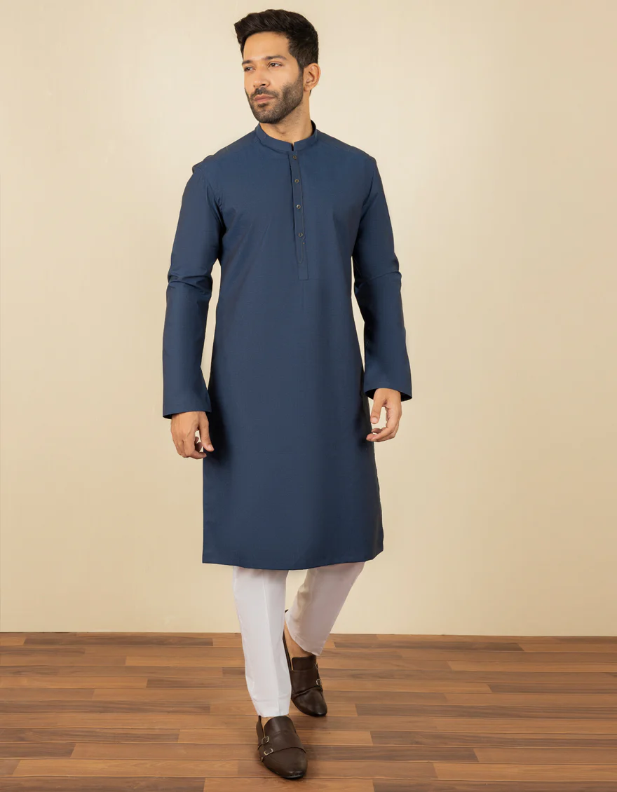 ROYAL BLUE COTTON KURTA TROUSERS | JJKP-S-US-32609/S22/JJ7687-CL