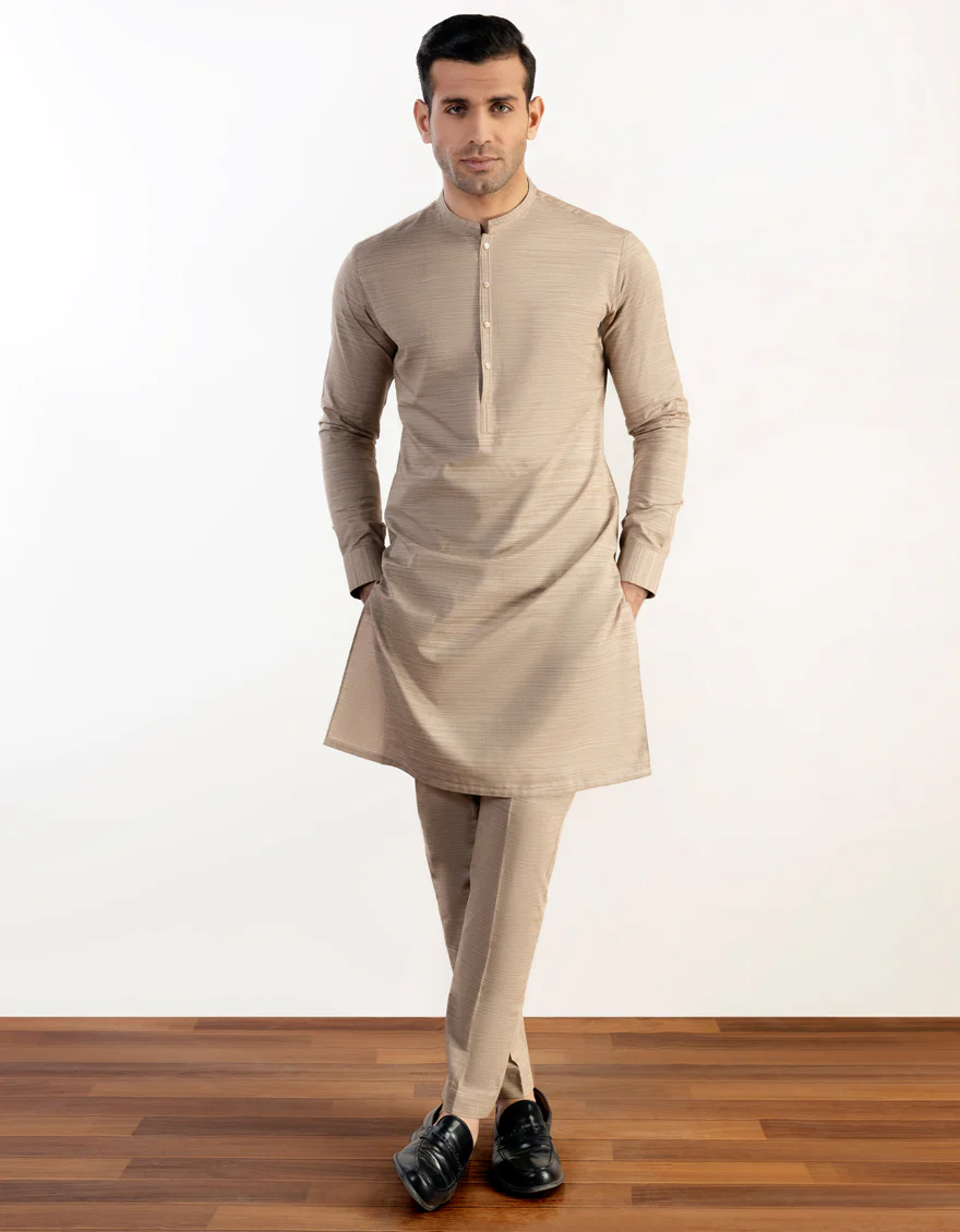 BEIGE BLENDED KURTA TROUSERS | JJKP-S-US-32711/S23/JJ8255-CL