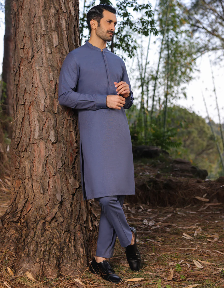 BLUE COTTON KURTA TROUSERS | JJKP-S-US-32740/S23/JJ8880-CL