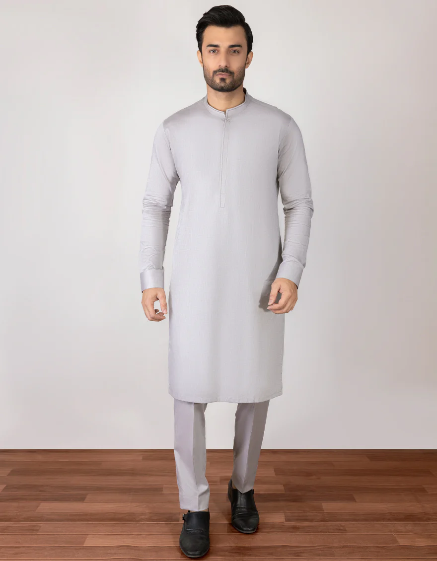 GREY COTTON KURTA TROUSERS | JJKP-S-US-34287/S23/JJ8686-CL