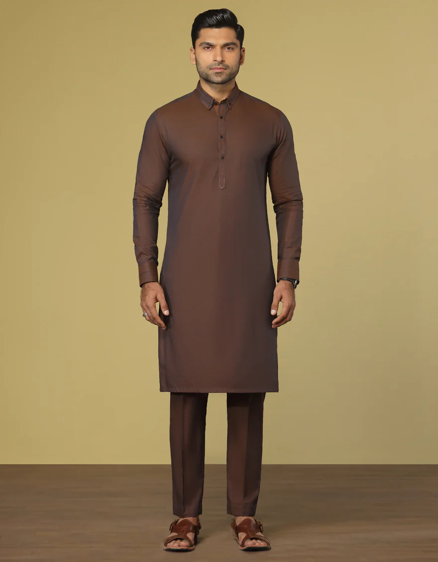 RUST COTTON KURTA TROUSERS | JJKP-S-US-36914/S22/JJ7677-CL