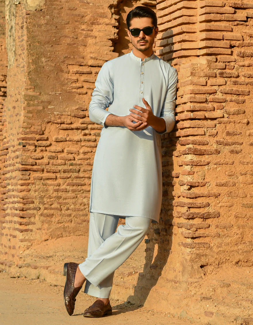 SKY BLUE VISCOSE KURTA TROUSERS | JJKP-S-US-42386/S22/JJ8159-SF