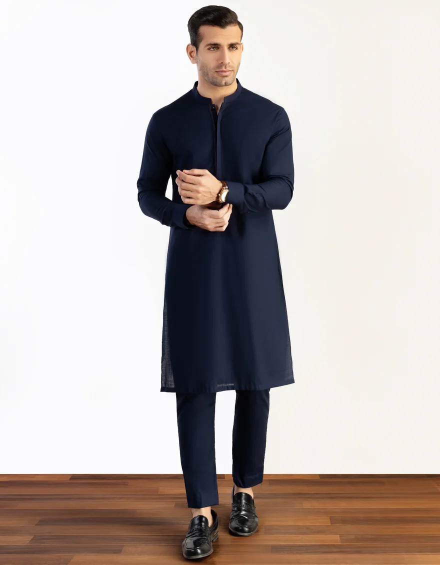 NAVY BLUE COTTON KURTA TROUSERS | JJKP-S-US-47004/S23/JJ8293-PN