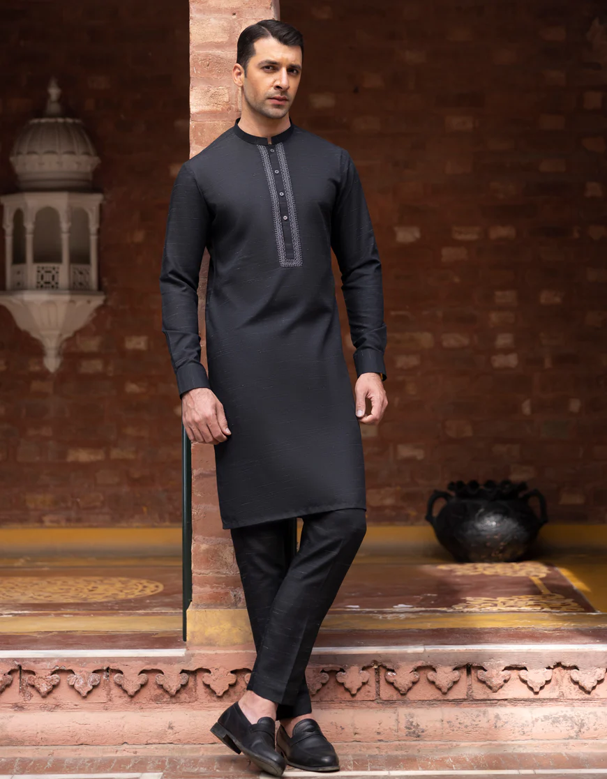BLACK BLENDED KURTA TROUSERS | JJKP-S-US-47017/S23/JJ8784-FL