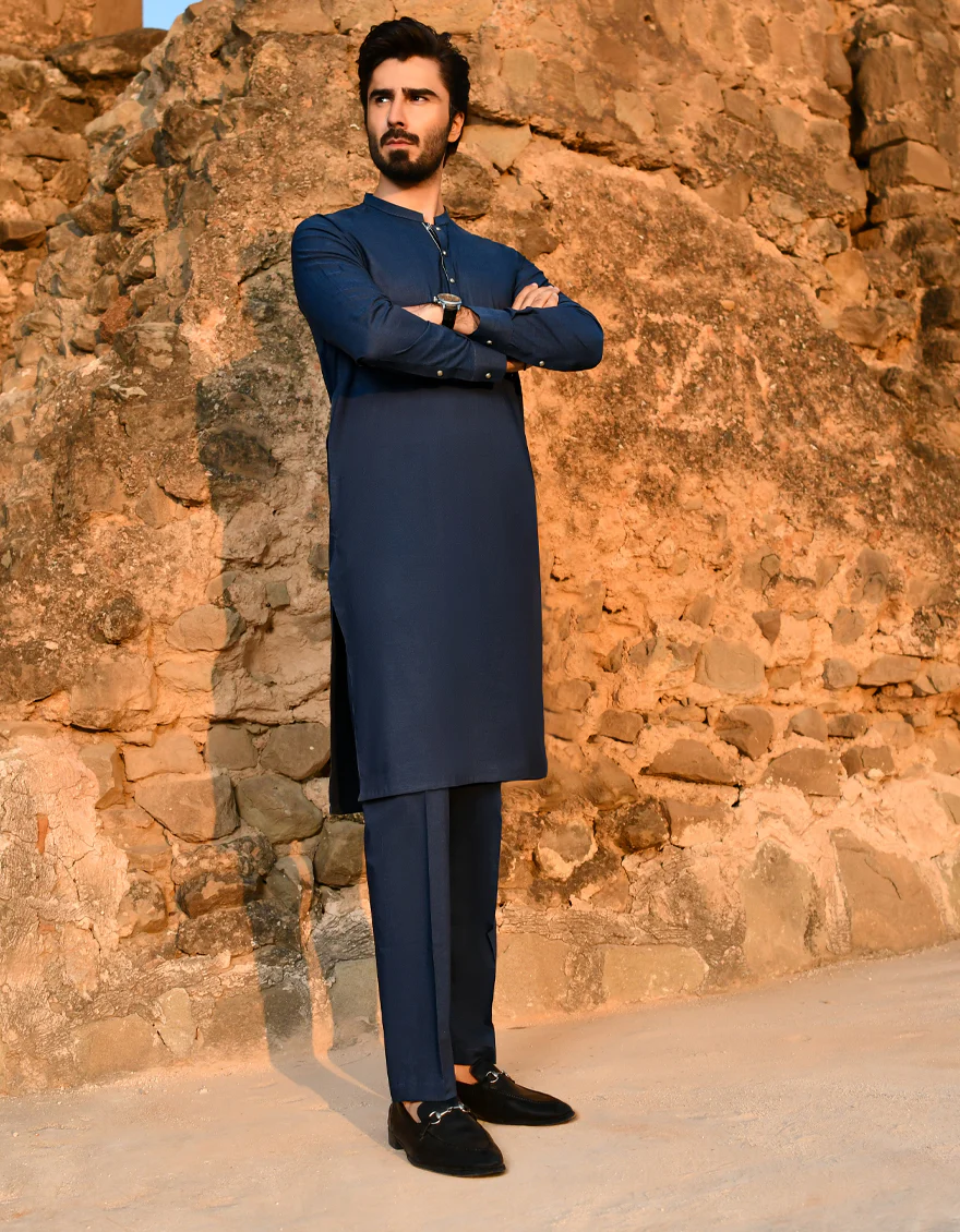 PRUSSIAN BLUE COTTON KURTA TROUSERS | JJKP-US-45165/A23/JJ8795-CL