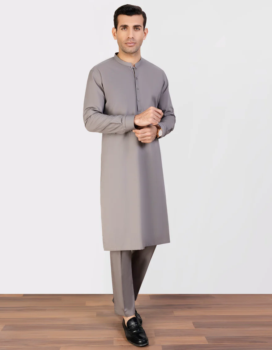 GREY COTTON KURTA TROUSERS | JJKP-US-45204/A23/JJ7420-CL