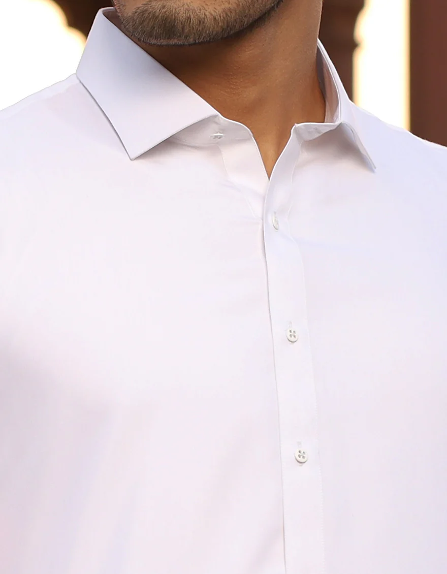 WHITE BLENDED KAMEEZ SHALWAR | JJKS-A-30727-R18-AP/ - Image 3