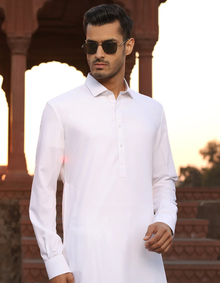 WHITE BLENDED KAMEEZ SHALWAR | JJKS-A-30727-R19-AP/S24/JJ9251-PN - Image 3