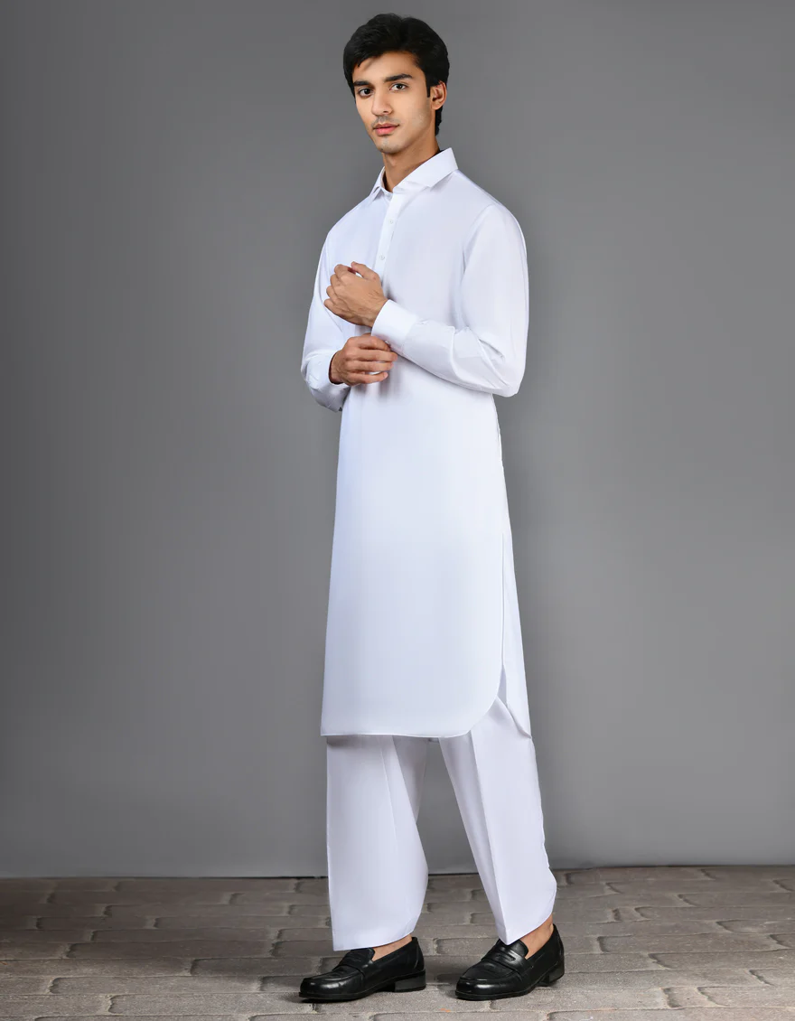 WHITE BLENDED KAMEEZ SHALWAR | JJKS-A-30727-R22-AP/S24/JJ9251-PN