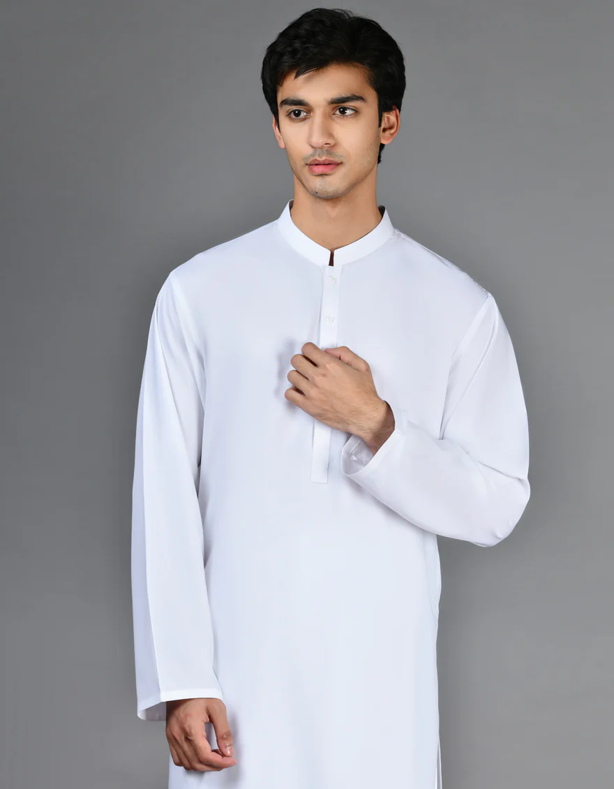 WHITE BLENDED KAMEEZ SHALWAR | JJKS-A-30728-R24-AP/S24/JJ9608-PN - Image 2