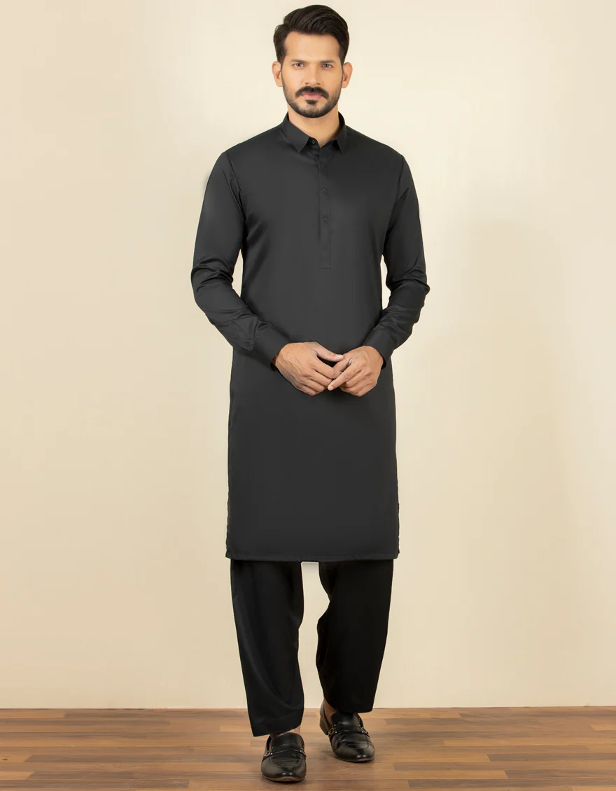 BLACK BLENDED KAMEEZ SHALWAR | JJKS-A-30729-R29-AP/S23/JJ8733-PN