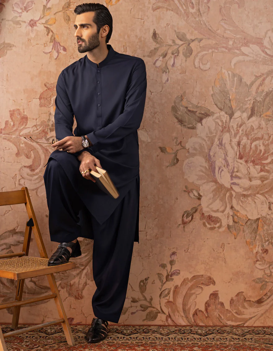 BLUE BLENDED KAMEEZ SHALWAR | JJKS-A-30780-R31-AP/S24/JJ9250-PN