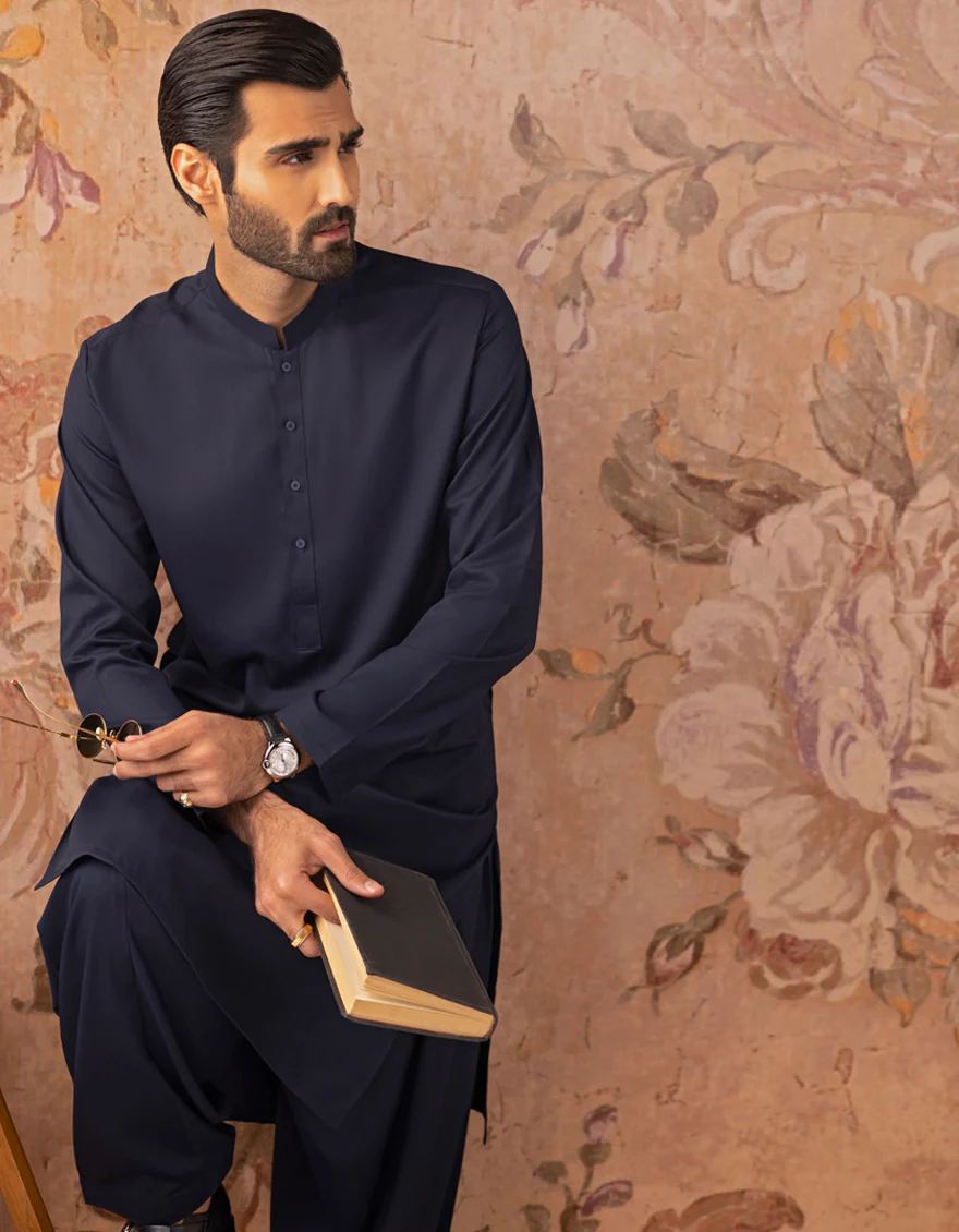 BLUE BLENDED KAMEEZ SHALWAR | JJKS-A-30780-R31-AP/S24/JJ9250-PN - Image 5