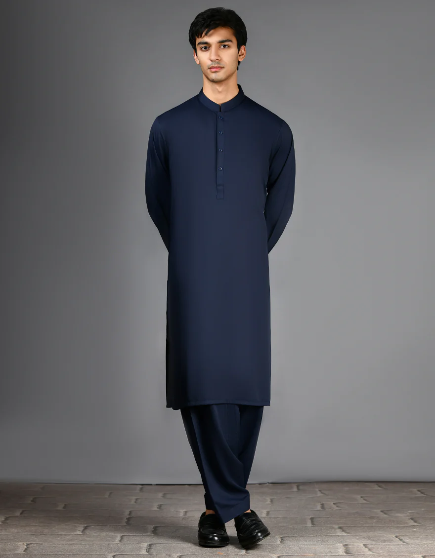 BLUE BLENDED KAMEEZ SHALWAR | JJKS-A-30780-R33-AP/S24/JJ8733-PN