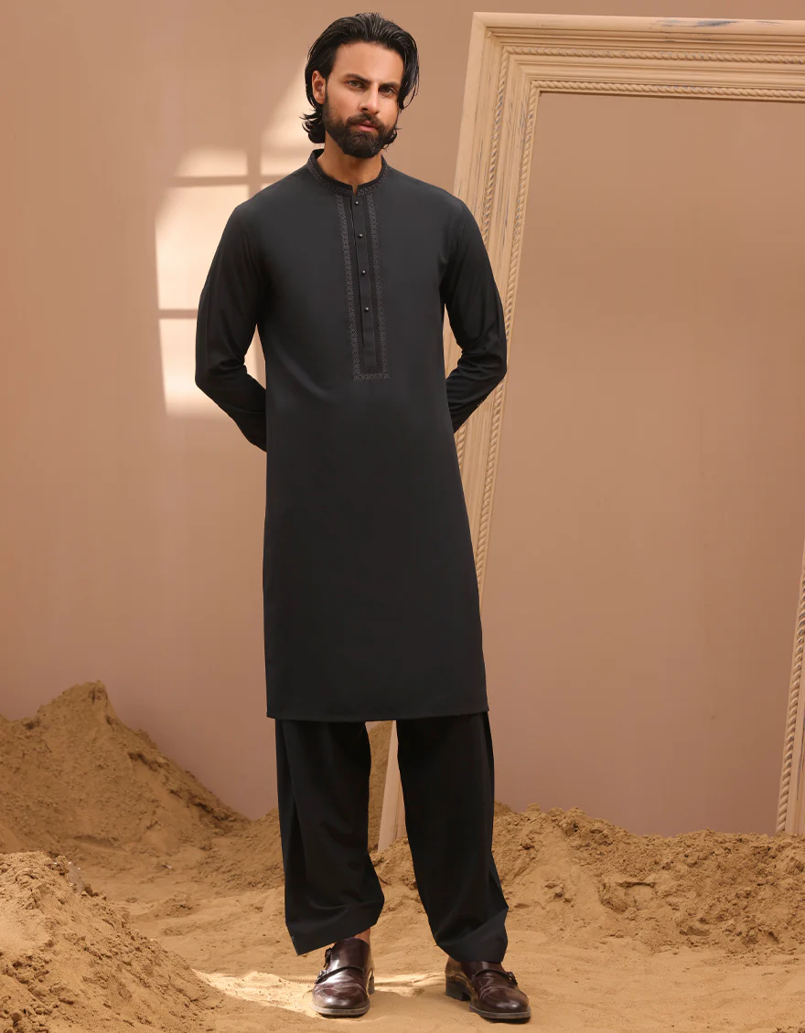 GREY BLENDED KAMEEZ SHALWAR | JJKS-A-32963/S24/JJ9462-SF
