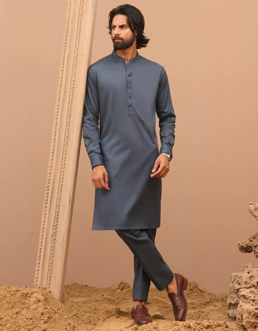BLUE COTTON KAMEEZ SHALWAR | JJKS-A-32974/S24/JJ8770-CL