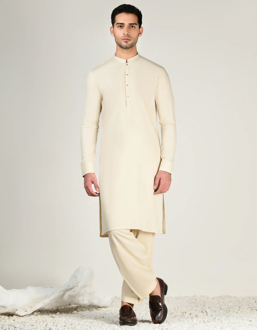 BROWN BLENDED KAMEEZ SHALWAR | JJKS-A-32978/S24/JJ9323-FL